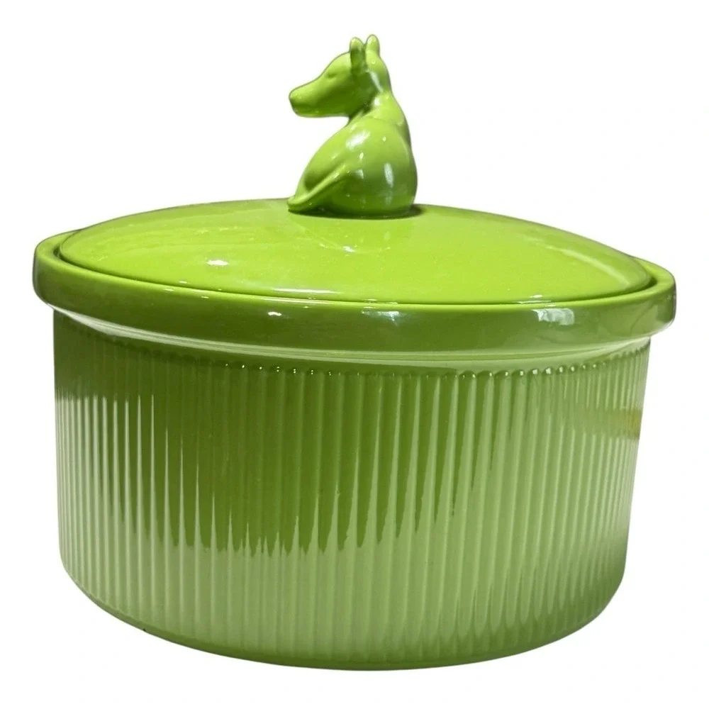 Martha Stewart Green Cow Casserole Dish Lid‎ Ceramic 9